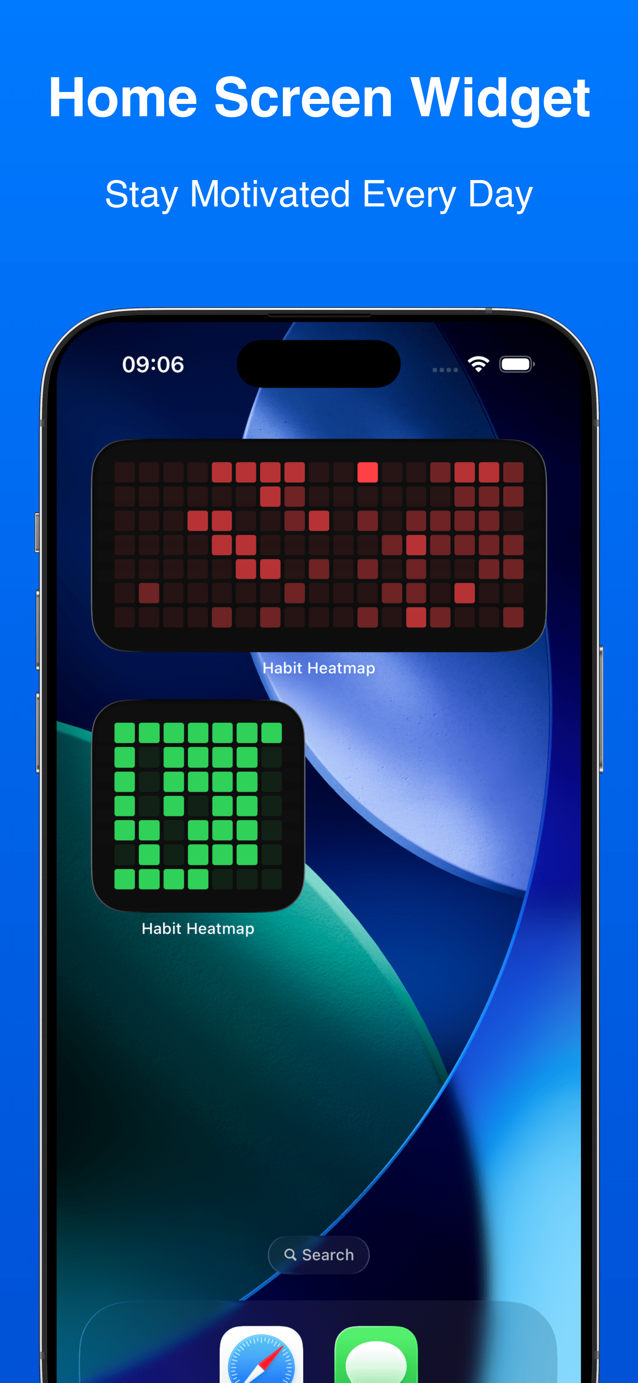 Habit Heatmap widget on home screen